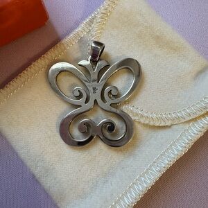 Retired James Avery Silver Butterfly Pendant